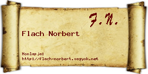 Flach Norbert névjegykártya